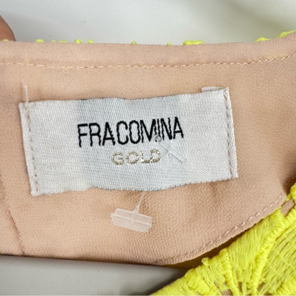 Fracomina Italian Brand Lace Cropped Top Neon Green Size Small - Picture 5 of 9